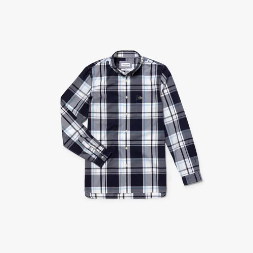 Áo Sơ Mi  Lacoste CH 5142 51 525 Kẻ Caro Đen Trắng Size FR 40